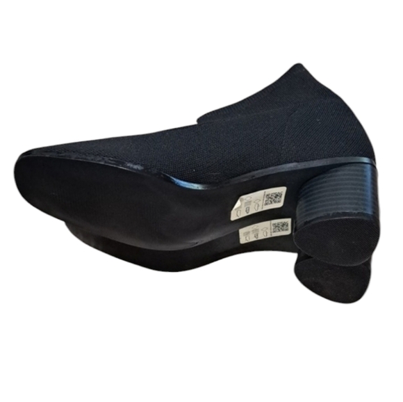 ASOS DESIGN  Heeled Chelsea Boot In Ribbed Black Knit Size 8 - Picture 5 of 10